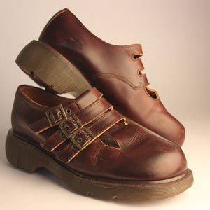 Dr. Martens 3-strap leather Mary Janes, brown